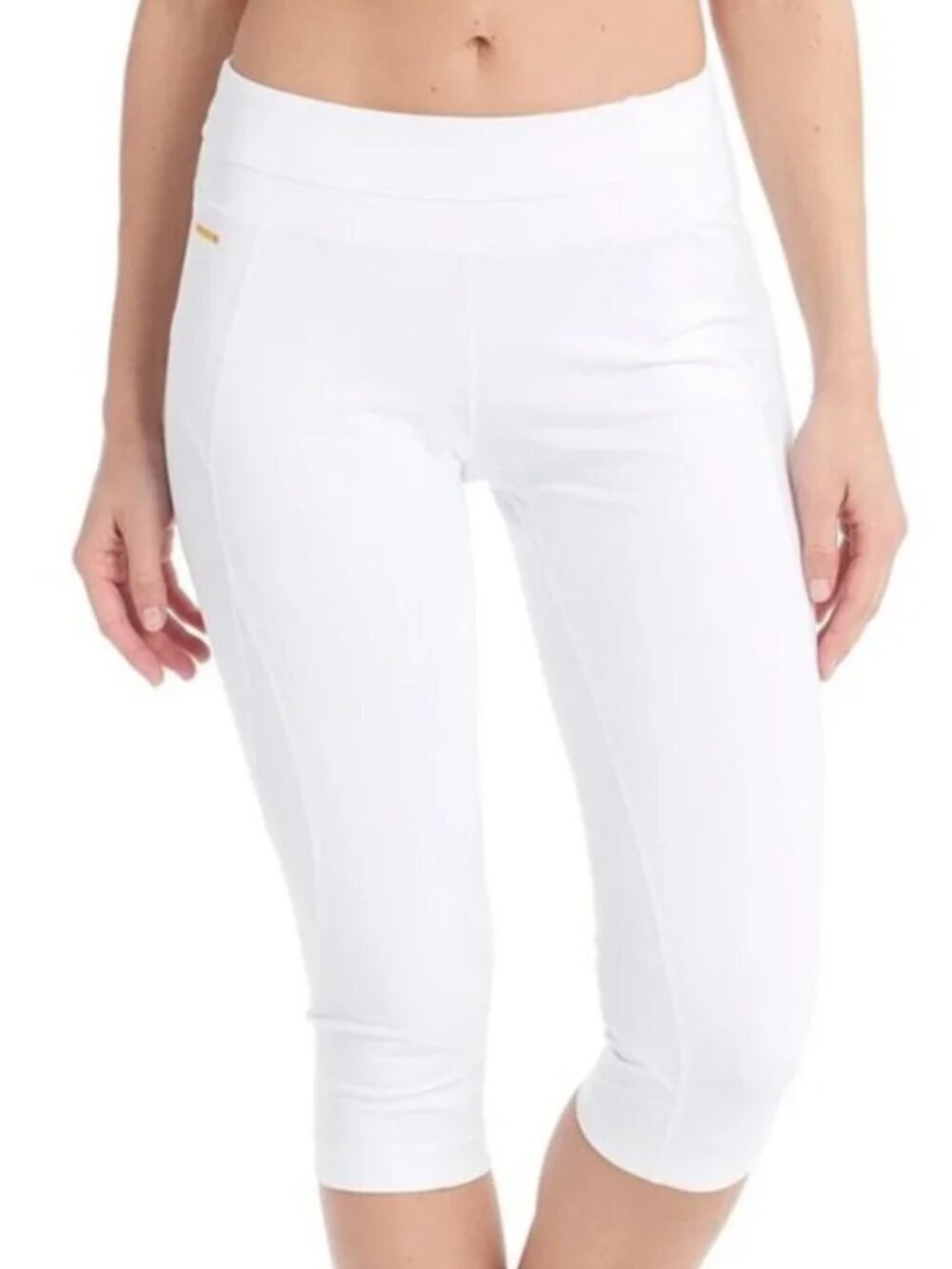Lole Tour 3/4 Length White Capri Cropped Medium Leggings for Summer Golf Yoga